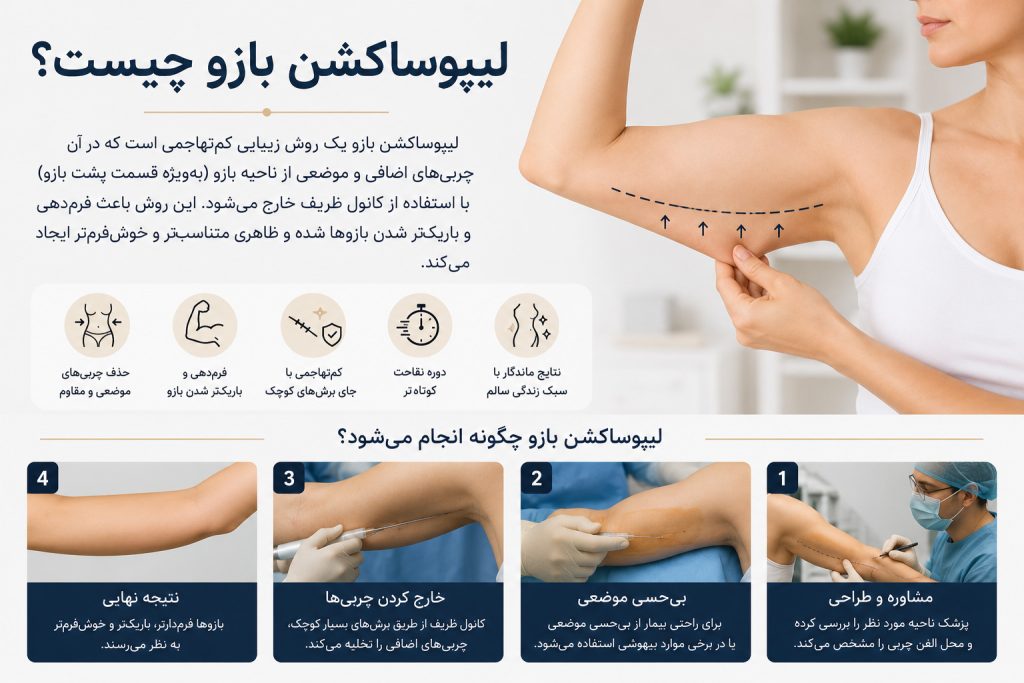 لیپوساکشن بازو برای حذف چربیهای موضعی و فرمدهی بازو